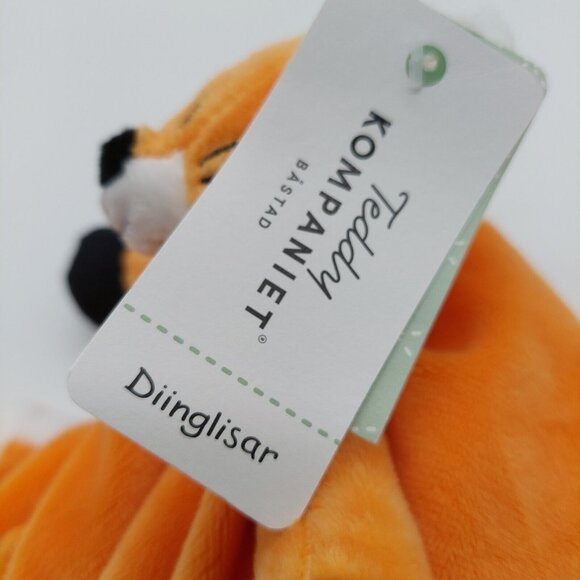 Teddykompaniet Diinglisar Collection 11 Inch Plush Animal Blanket Fox Orange - Picture 9 of 10